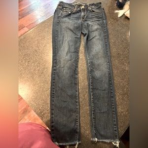 American eagle x-long skinny stretch raw hem jeans